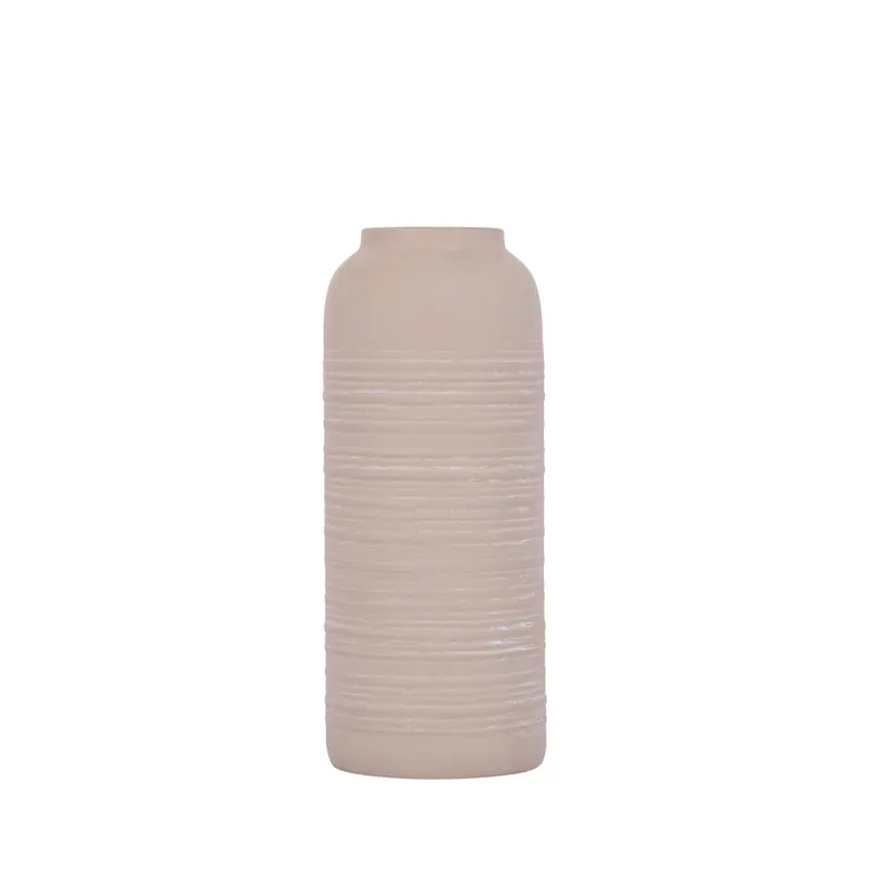 Lavada Vaas Metaal Beige Gestreept Small PTMD