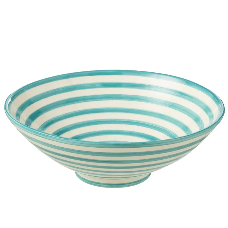 Lebrillo Schaal Granada Strepen Aqua/Wit J-Line