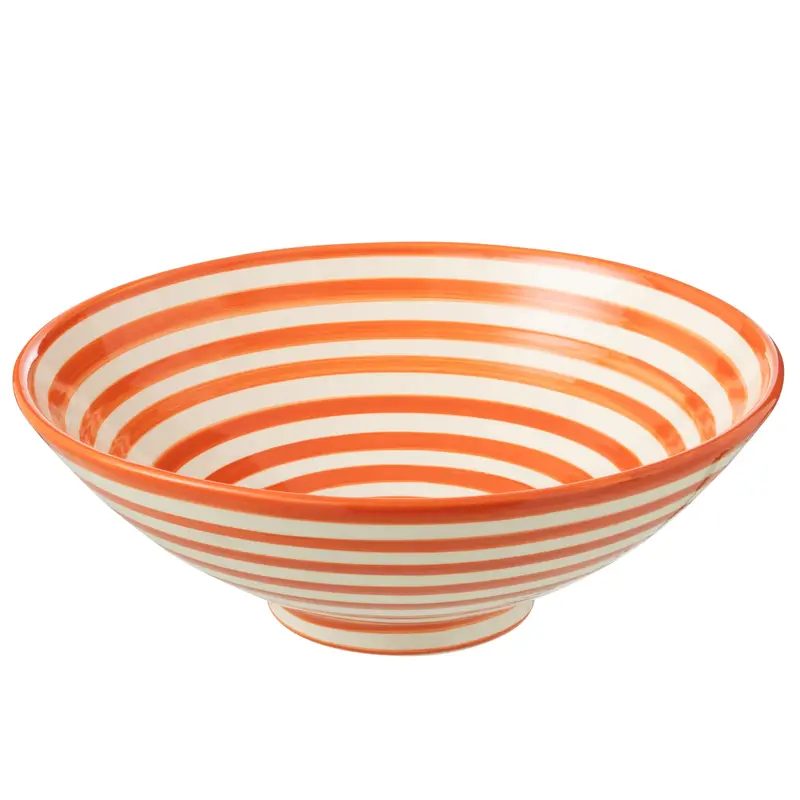 Lebrillo Schaal Granada Strepen Oranje/Wit J-Line