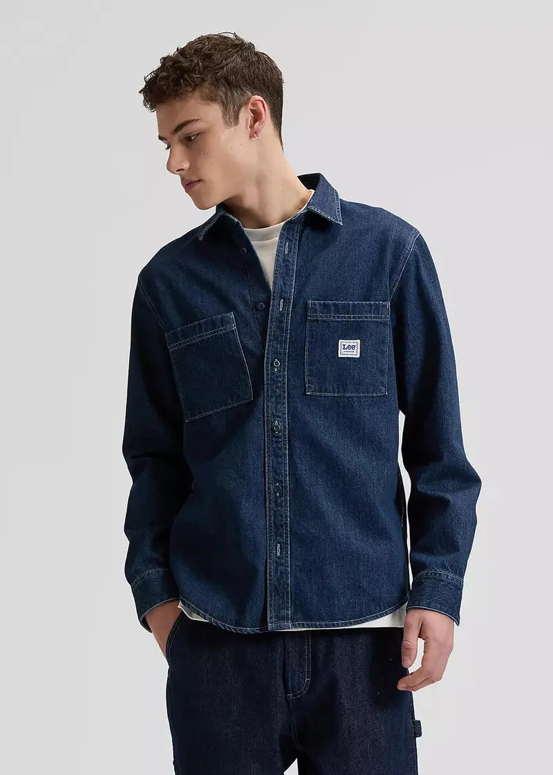 Lee Mens Workwear Denim Shirt Persian Cyrus Blue