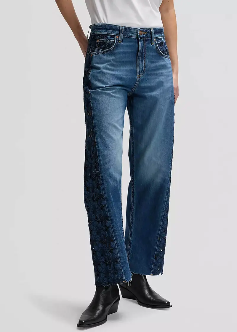 Lee Women Rider Barrel Denim Jeans Blue Royalty
