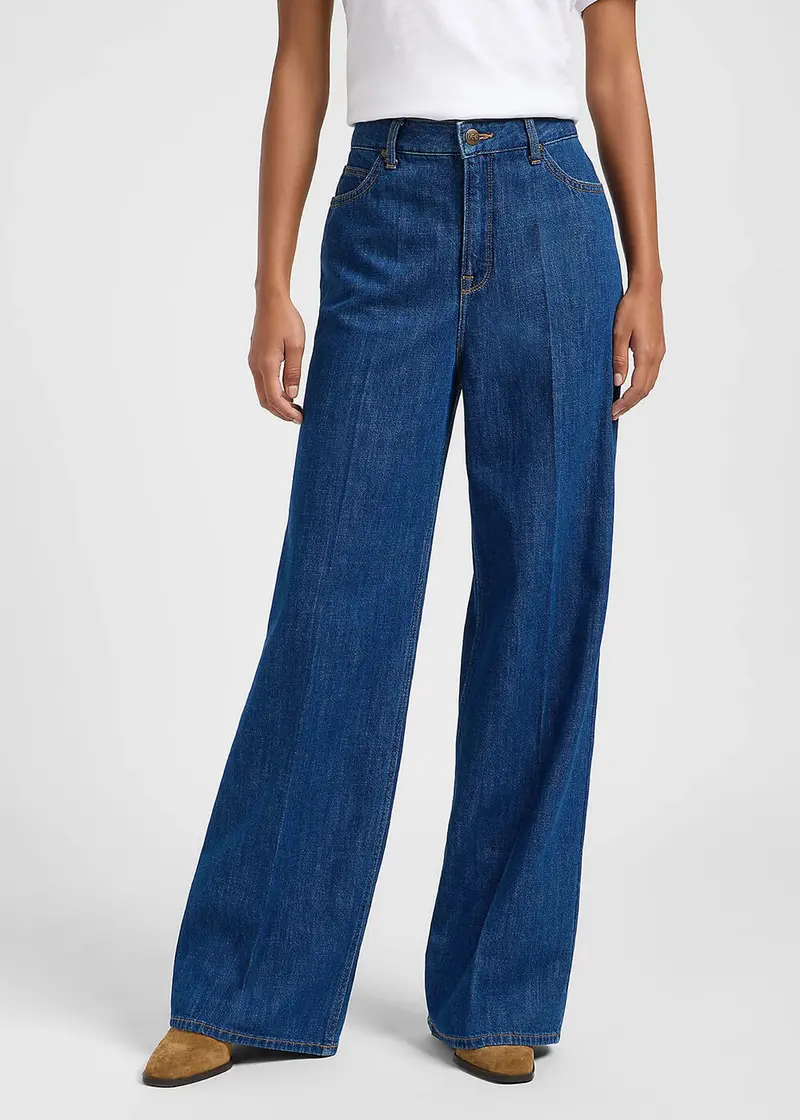 Lee Women's Stella Wide Leg Jeans Dark Eton Blue