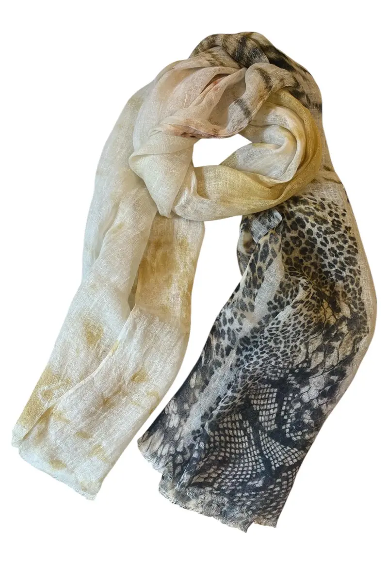 LEEZZA sjaal YELLOW LEOPARD