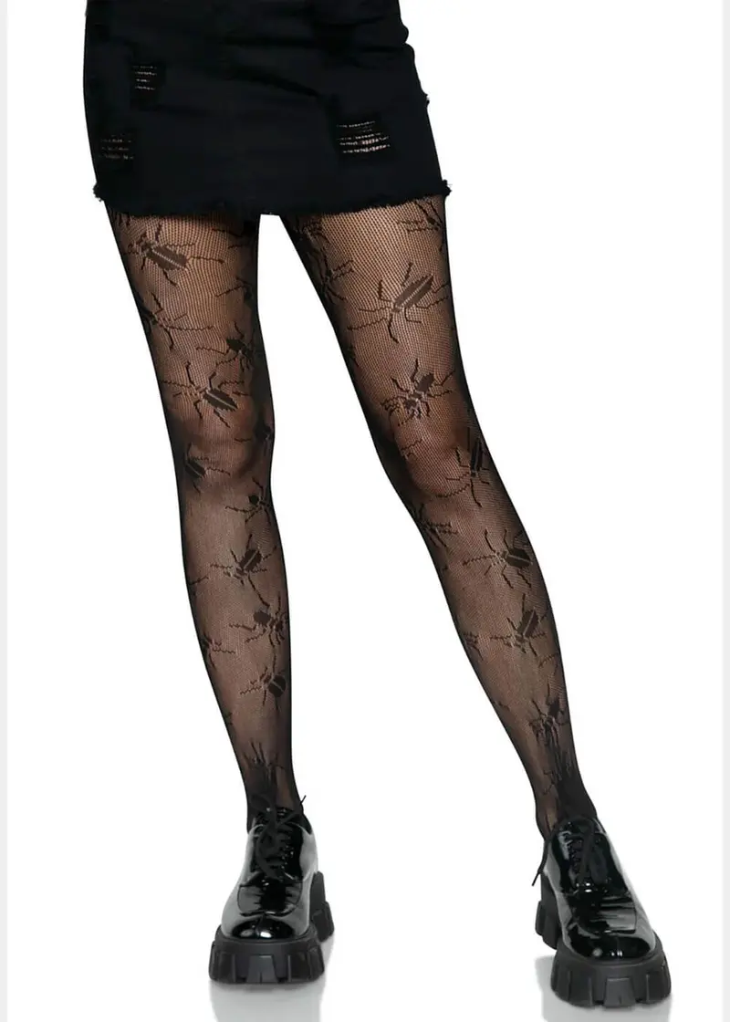 Leg Avenue Beetle Net Tights Black