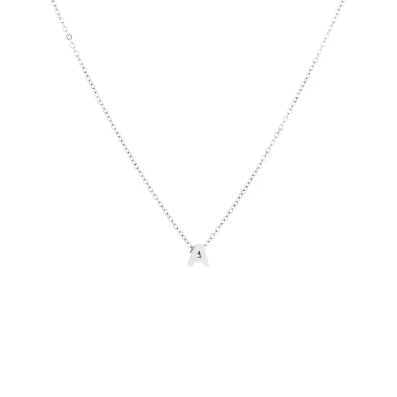 Letter ketting zilver