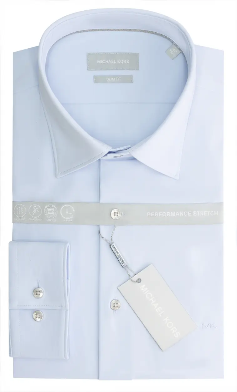 Lichtblauw technisch knitted shirt