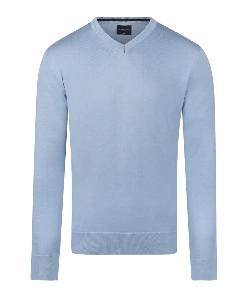 Lichtblauwe pullover met V-neck