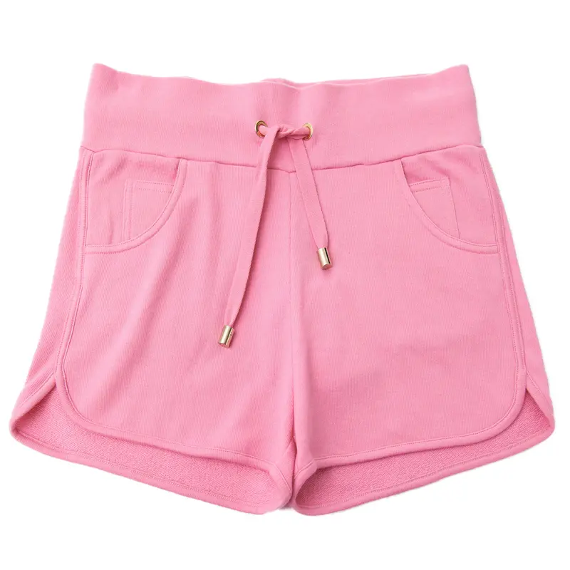 Light Pink Cashmere & Cotton Shorts With Monogram Logo