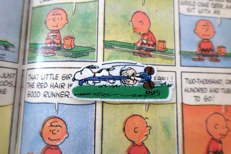 Linus and Snoopy Peanuts comic embroidered patch/appliqué