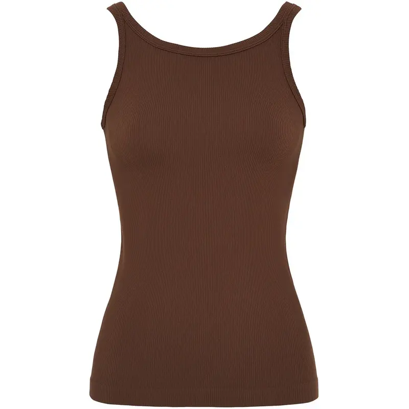 Lone Rib Tank Top 1CC971 Cioccolato