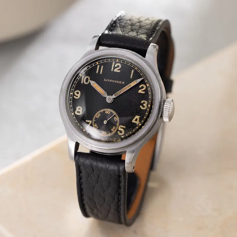 Longines Sei Tache Gilt Dial ref. 5130 with Extract of the Archives “German Army”