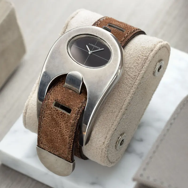 Longines Serge Manzon Sterling Silber Armbanduhr