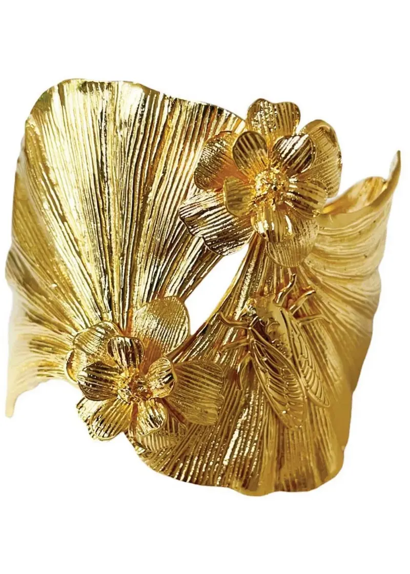 Lotta Djossou Paris Cicada on Leaf Gold Bracelet