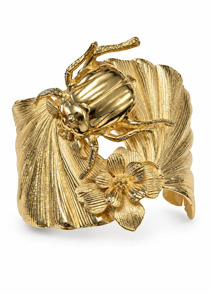 Lotta Djossou Paris Maybug on Leaf Bracelet Gold