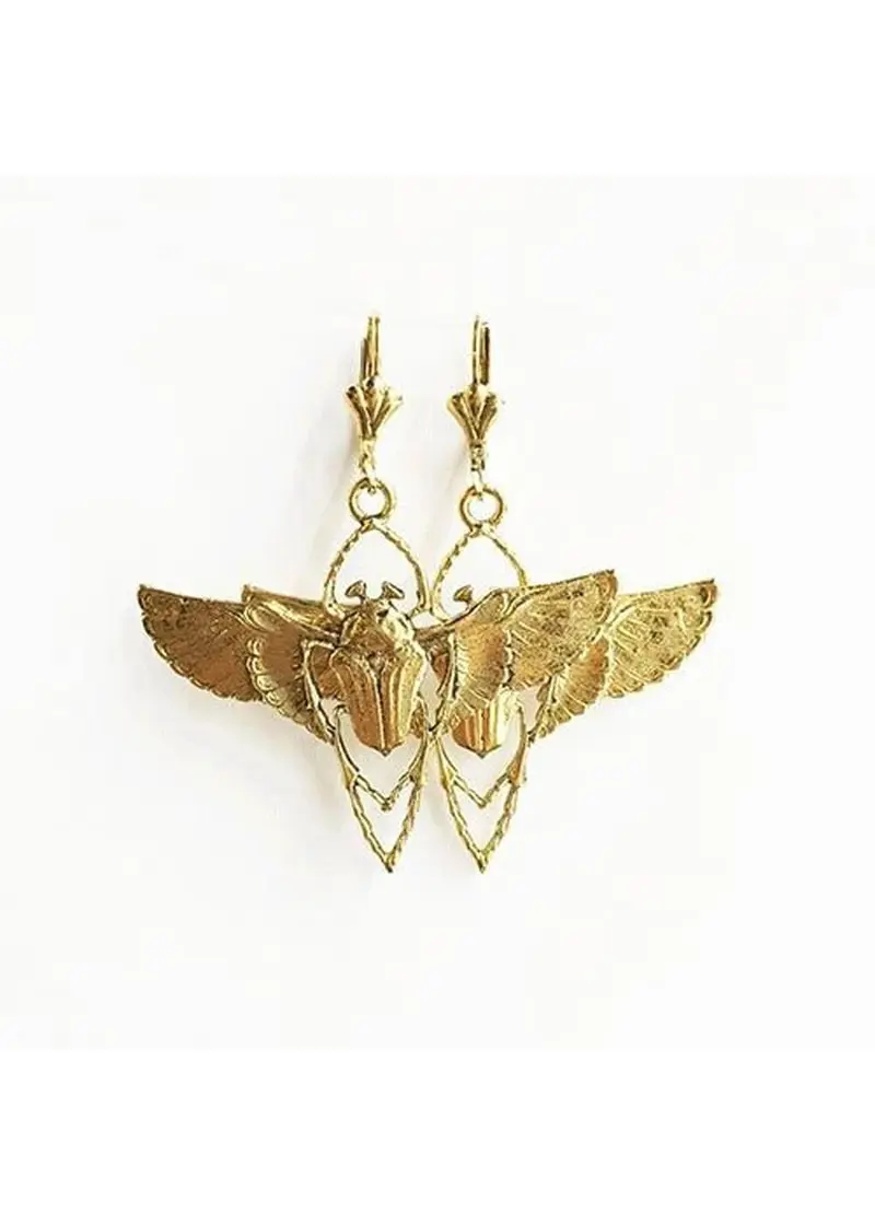 Lotta Djossou Paris Scarab Beetle Earrings Gold
