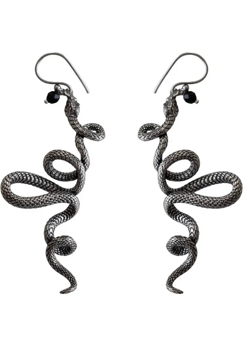 Lotta Djossou Paris Serpent Snake Earrings Silver