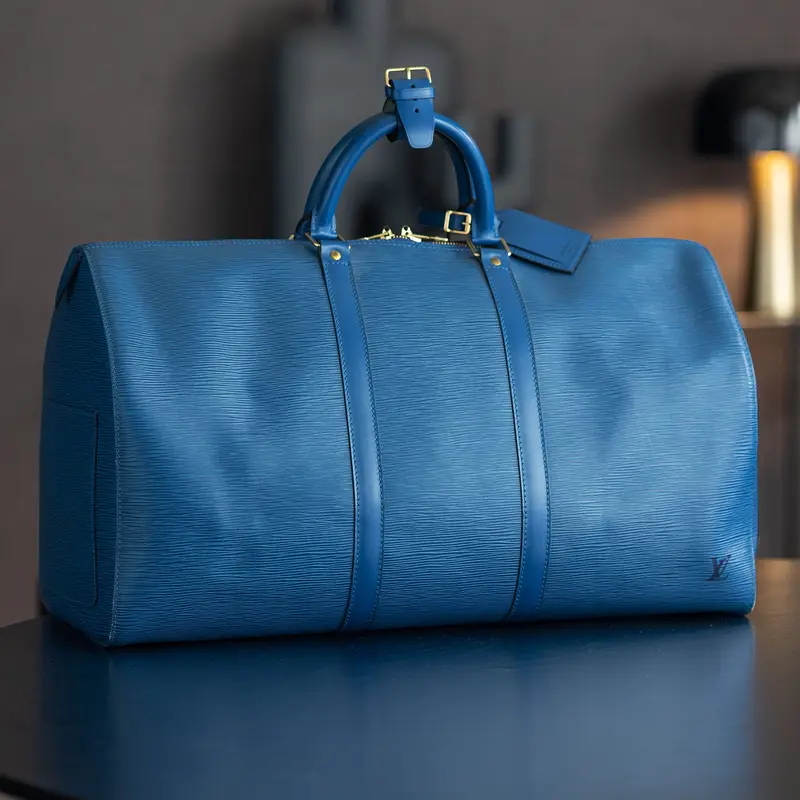 Louis Vuitton Blue Epi Keepall 50 Tasche