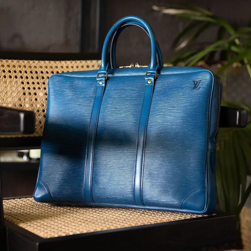 Louis Vuitton Blue Epi Leder Aktentasche
