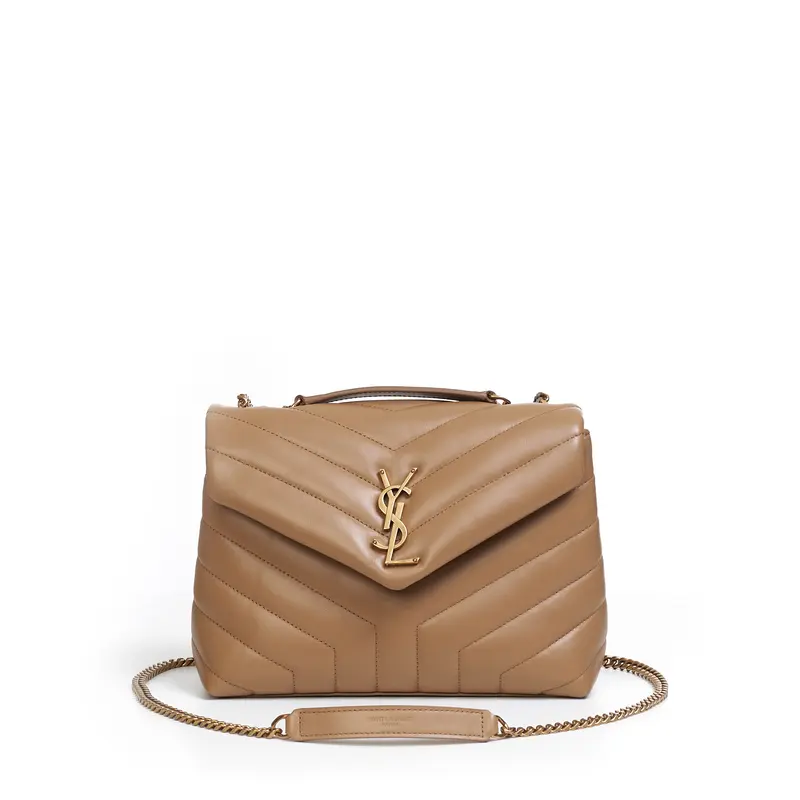 Loulou Small Chain Bag In Tan Quilted "Y" Leather