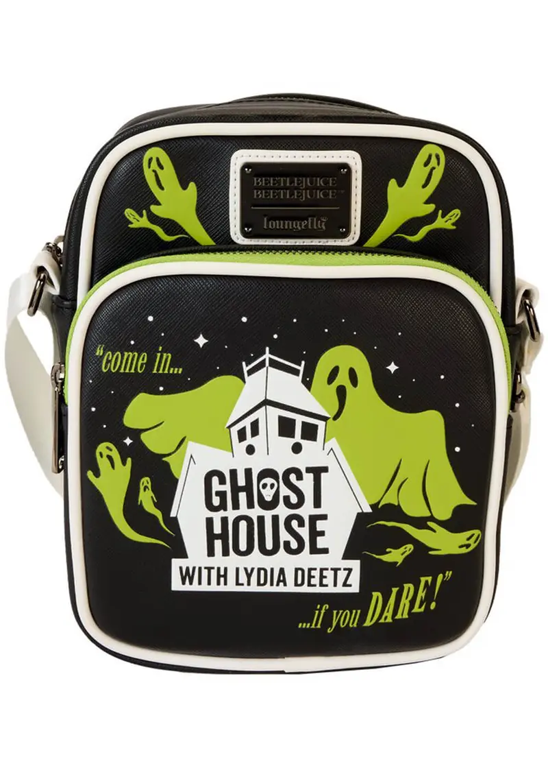 Loungefly Beetlejuice 2 Ghost House Black Crossbody Bag
