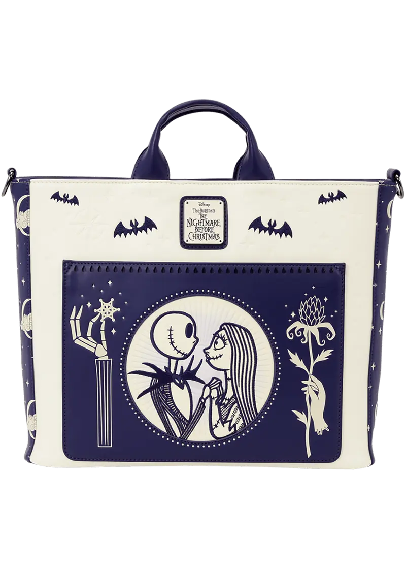 Loungefly Disney The Nightmare Before Christmas Jack Skellington & Sally Night Sky Backpack Tote Bag