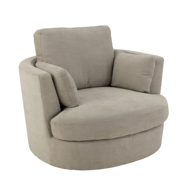Loungestoel Swivel Hout/Textiel Grijs - J-Line