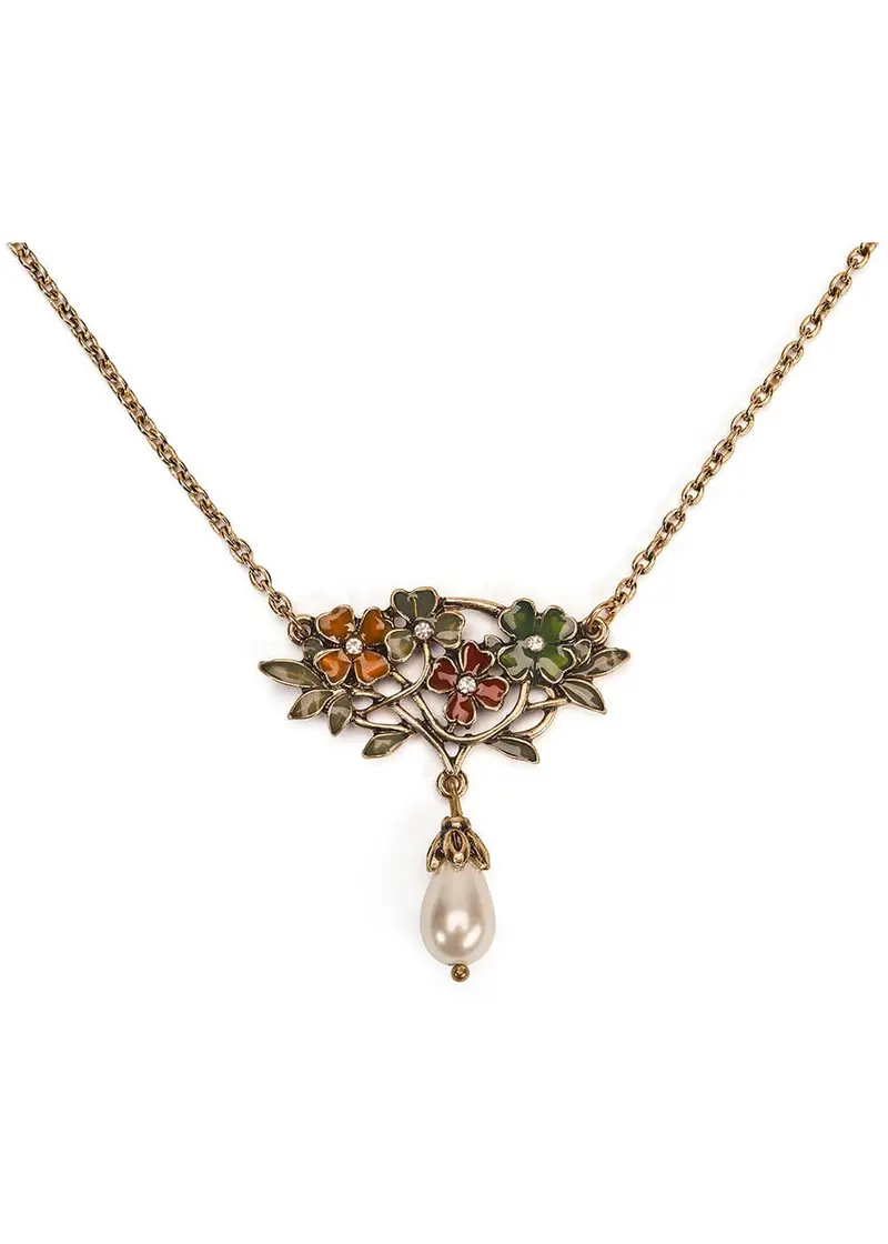 Love Vintage Art Nouveau Floral Necklace