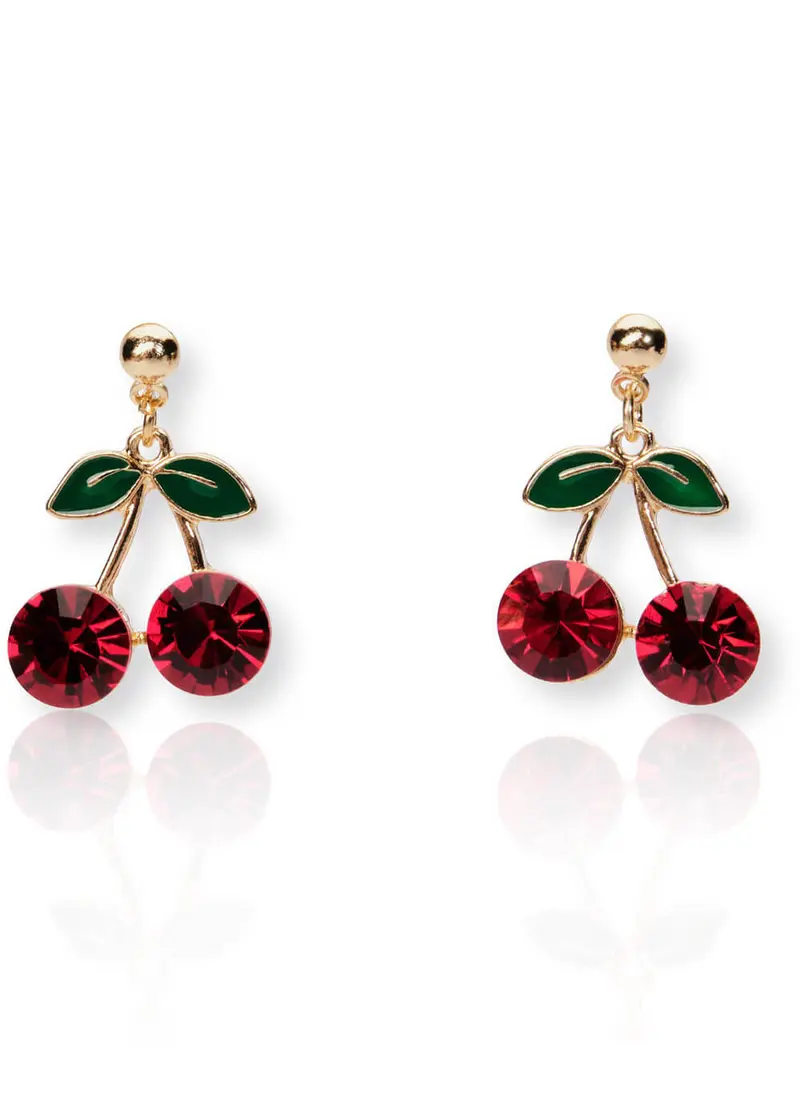 Love Vintage Cherry 50s Earrings Red