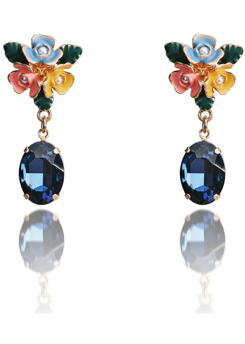 Love Vintage Rosetta Earrings Blue