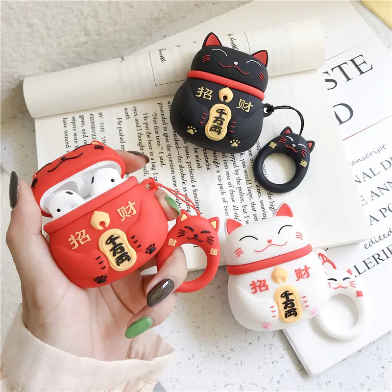 Lucky Cat Airpod Case Cover (3 Colours)