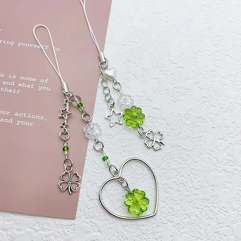 Lucky Four Leaf Clover Charm Phone Strap (3 Designs)
