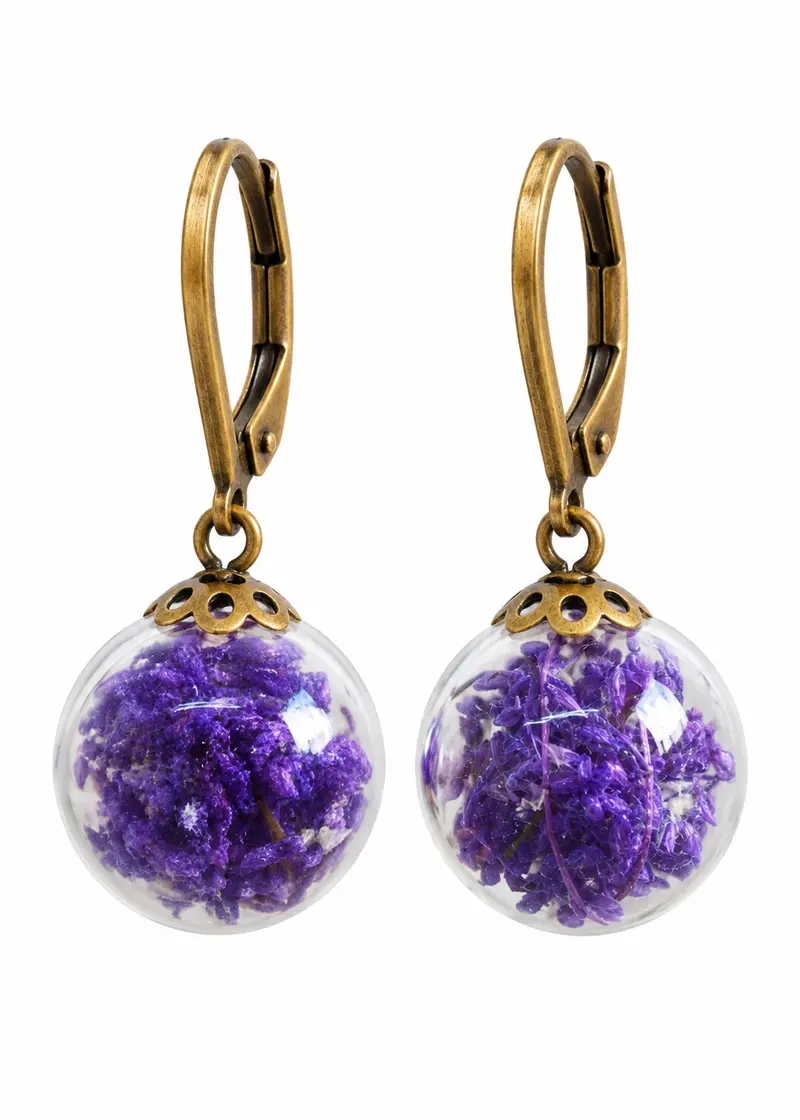 MadamLili Baby's Breath Earrings Purple