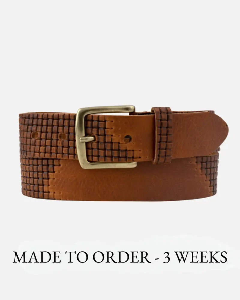 MADE TO ORDER Alen │ Leren Riem met patroon