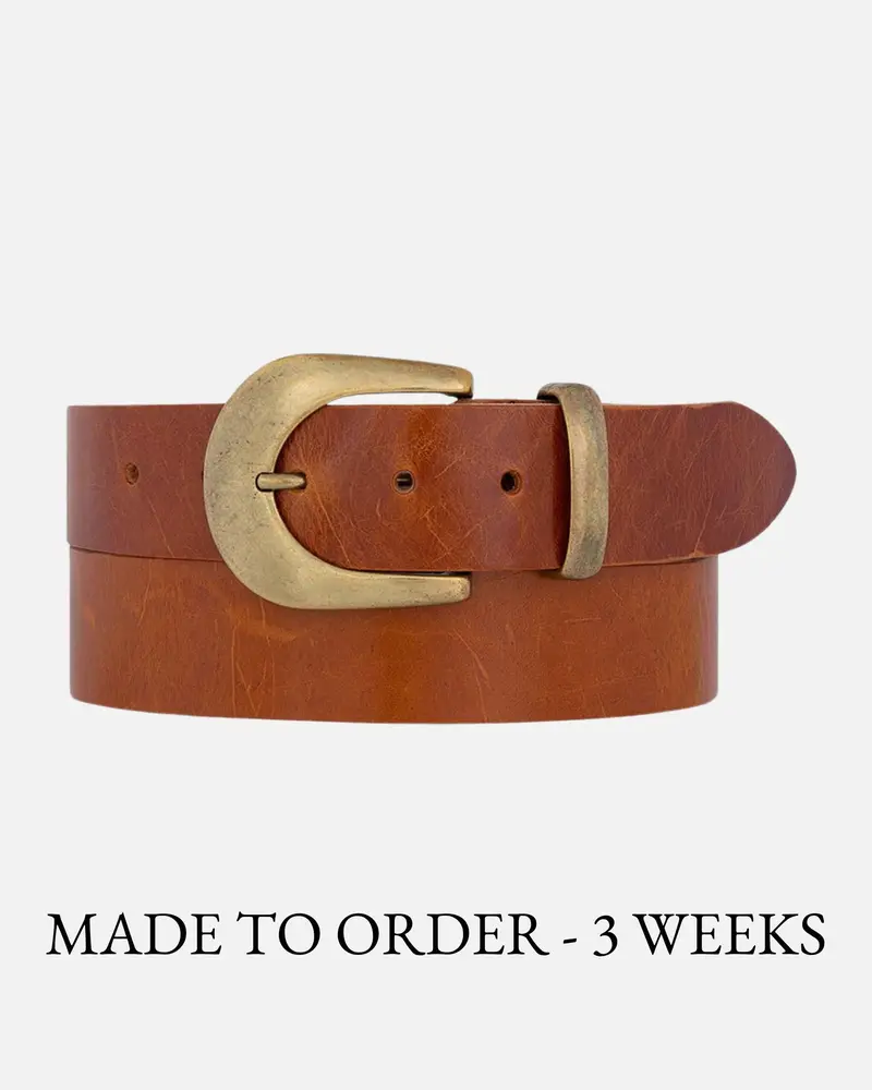 MADE TO ORDER Andrea │ Leren Damesriem met Vintage Gesp
