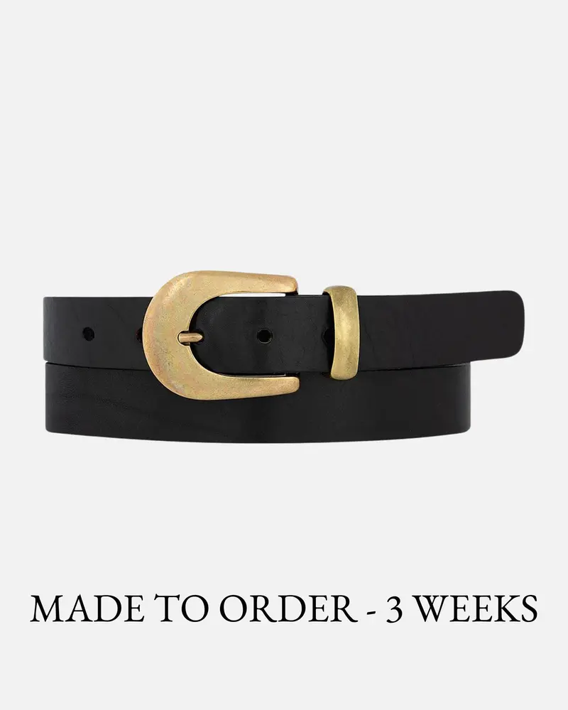 MADE TO ORDER Annie │ Leren Damesriem met Hoefijzer Gesp