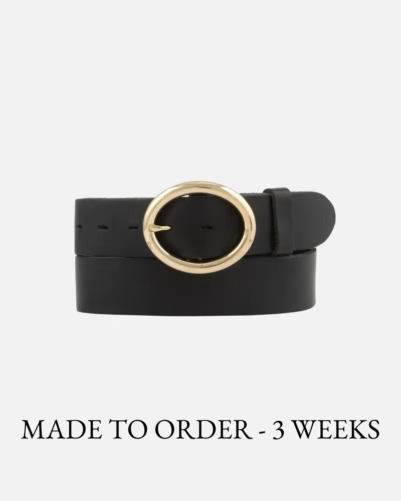 MADE TO ORDER Calvin │ Vintage Ronde Gesp Leren Riem