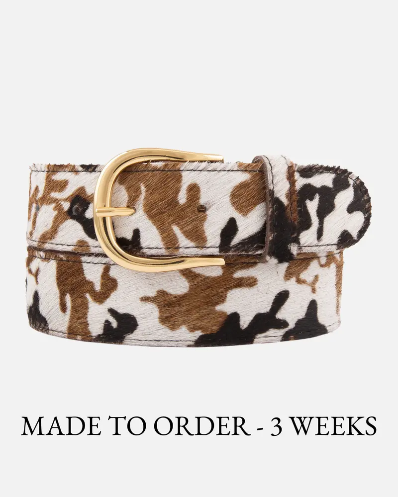 MADE TO ORDER Diane │ Koeienhuid Riem met Leopard print
