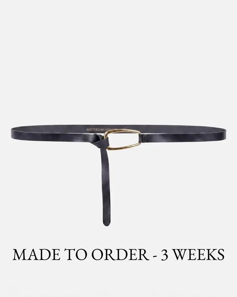 MADE TO ORDER Gigi │Wikkelriem van Leer met Sculpturale Gesp