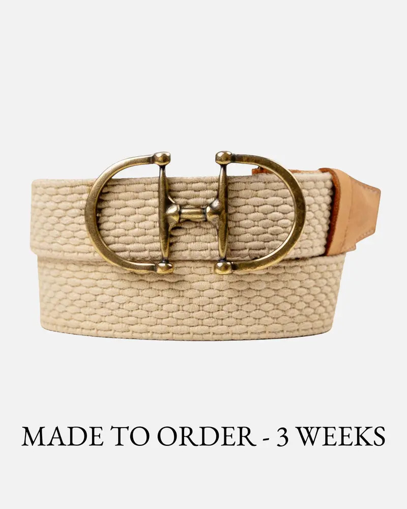 MADE TO ORDER Hayden│Elastische Riem met Gouden Bitgesp