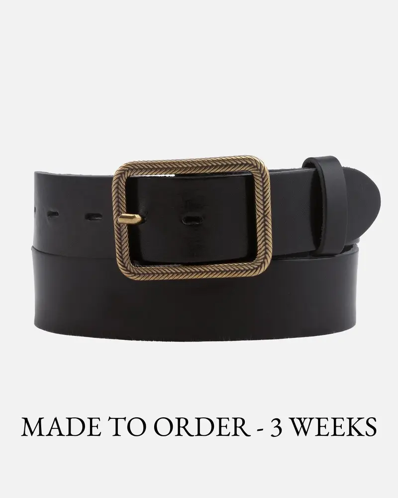 MADE TO ORDER Hedy │ Leren Riem met vintage gouden gesp