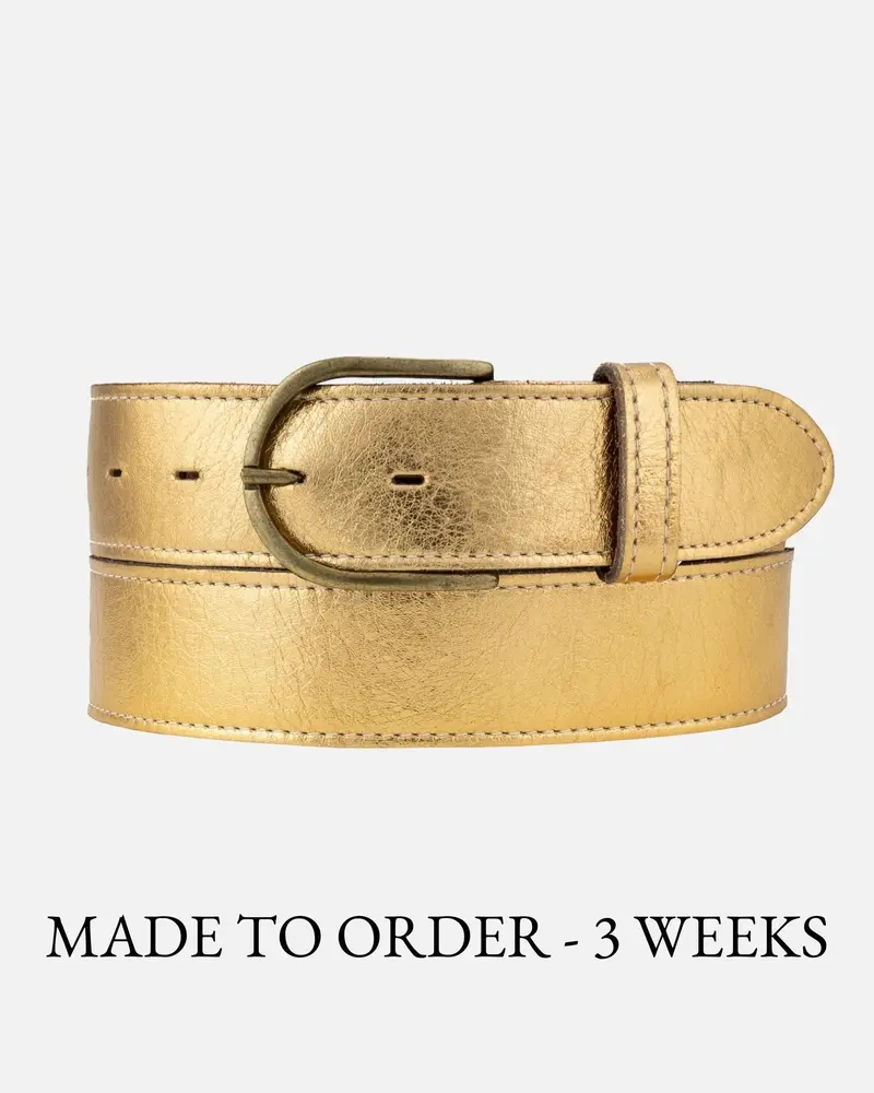 MADE TO ORDER Jeany │ Metallic Riem met met Verwisselbare Gesp