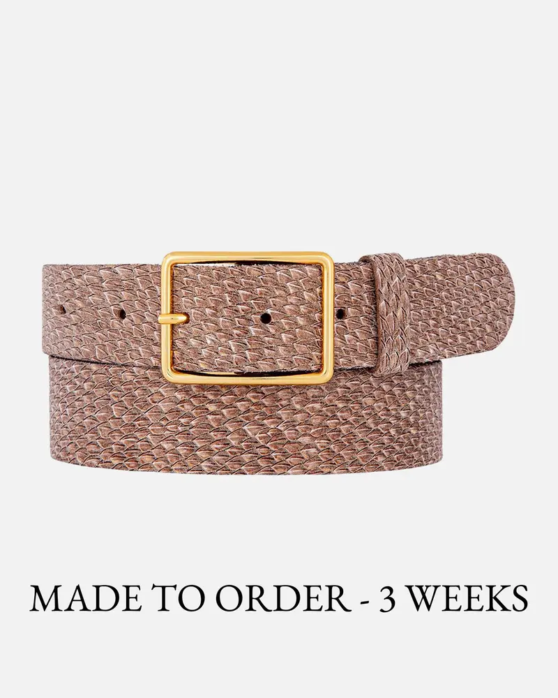 MADE TO ORDER Jules │ Luxe Leren Riem met Visschubben Patroon