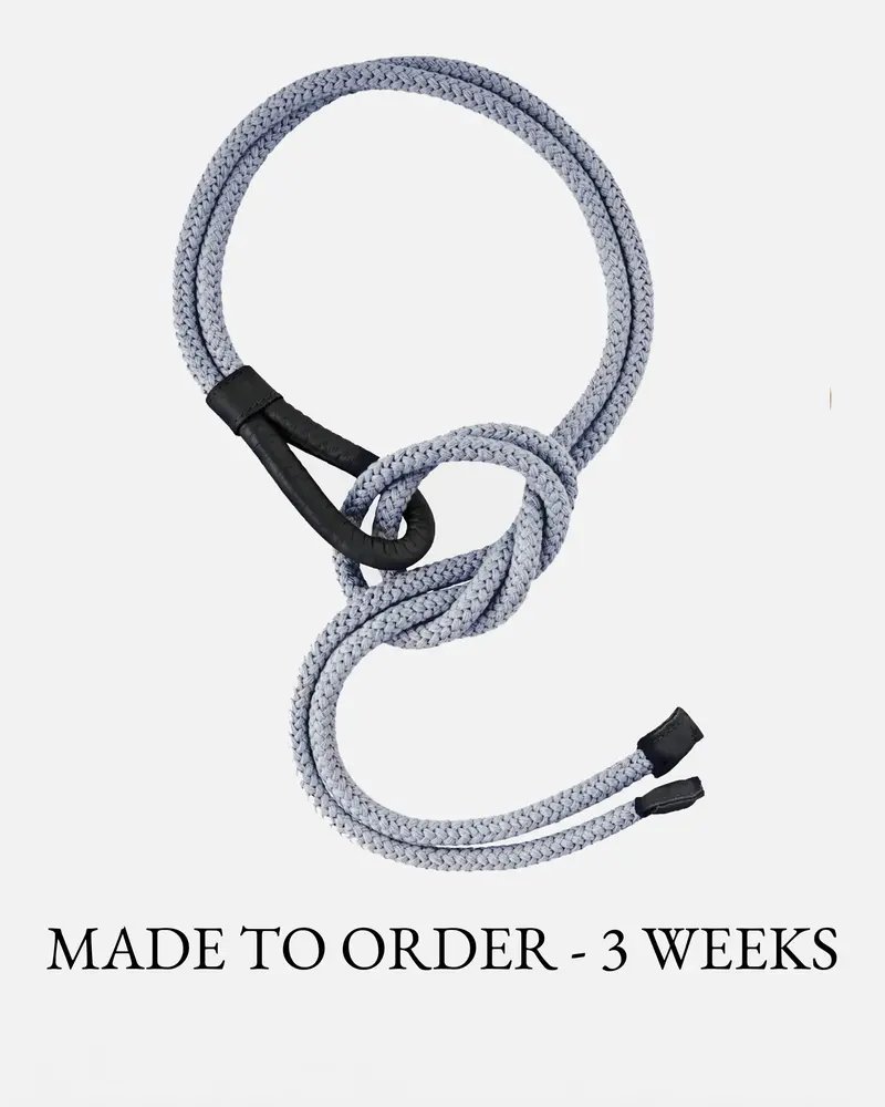 MADE TO ORDER Lasso│Grijze Dikke Ceintuur met Leren Details