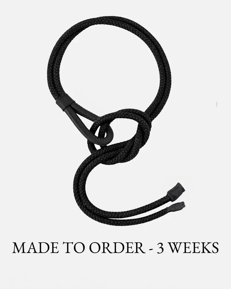 MADE TO ORDER Lasso│Zwarte Dikke Ceintuur met Leren Details