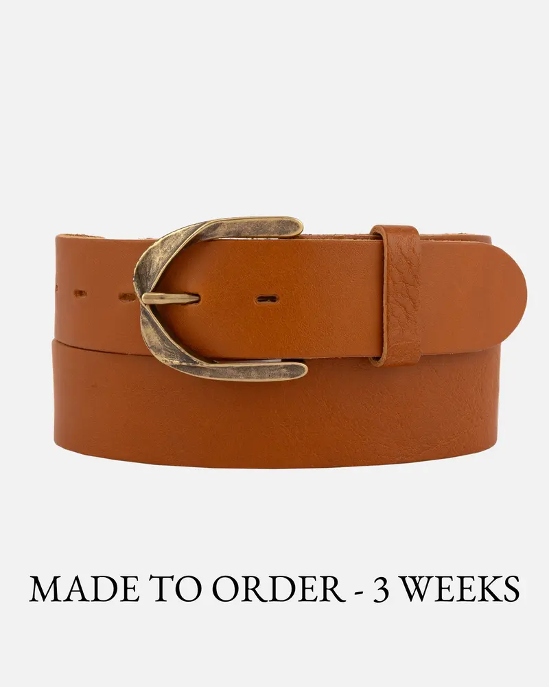 MADE TO ORDER Levy │ Leren Riem met Gesculpteerde Gesp
