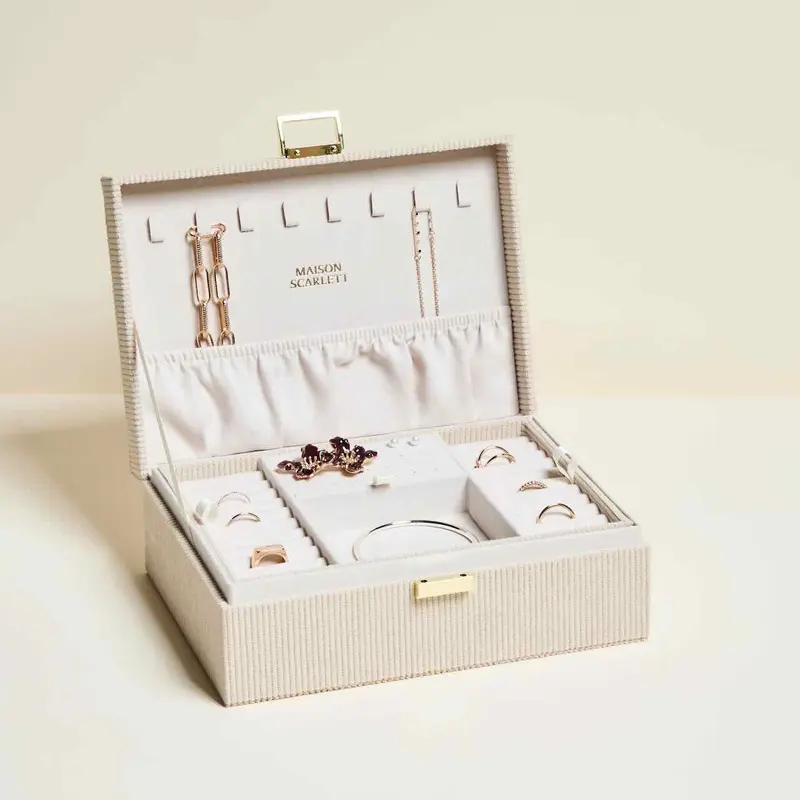 Maison scarlett jewelry box louise corduroy cream