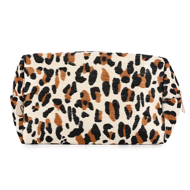 Make-up tas Luipaard beige 22x14cm