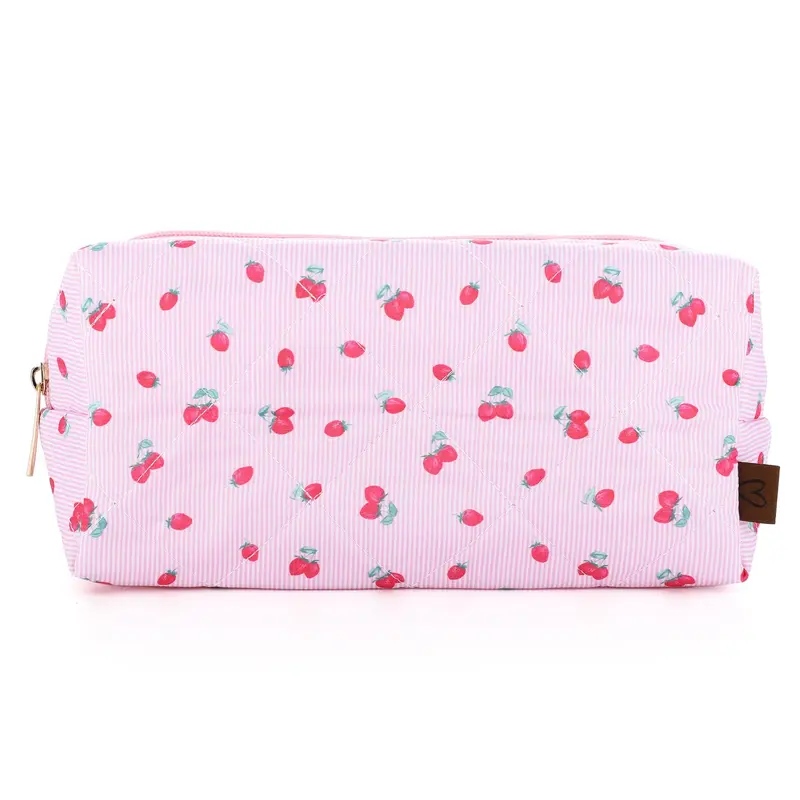 Make-up tas Strawberry roze 23x24cm