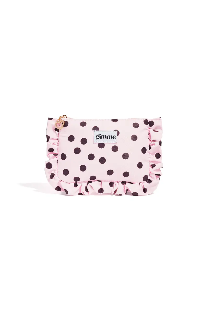 Make-up tasje met dots | Licht roze