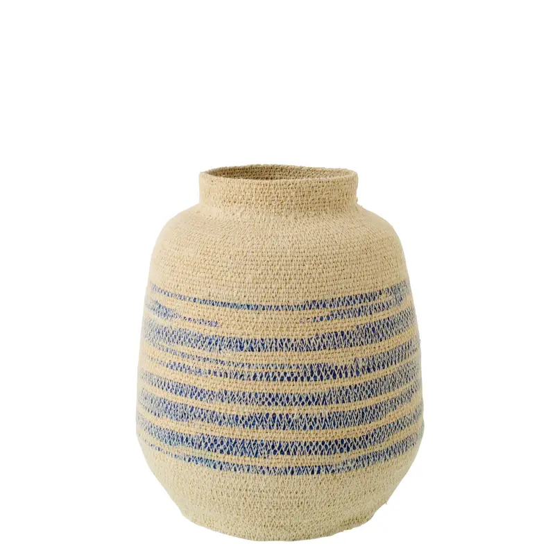 Mand Gestreept Zeegras/Glas Naturel/Blauw J-Line